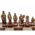 ENGLAND (pieces painted stone, intarsia, , insert tray, wooden chess case)